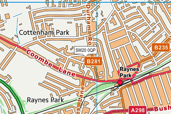 SW20 0QP map - OS VectorMap District (Ordnance Survey)