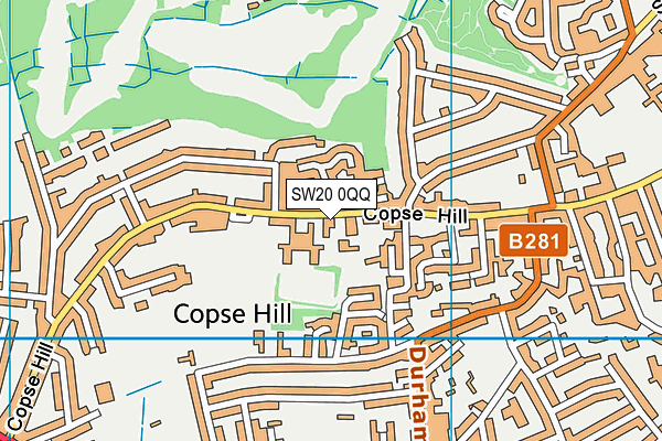 SW20 0QQ map - OS VectorMap District (Ordnance Survey)