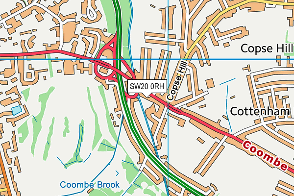 SW20 0RH map - OS VectorMap District (Ordnance Survey)