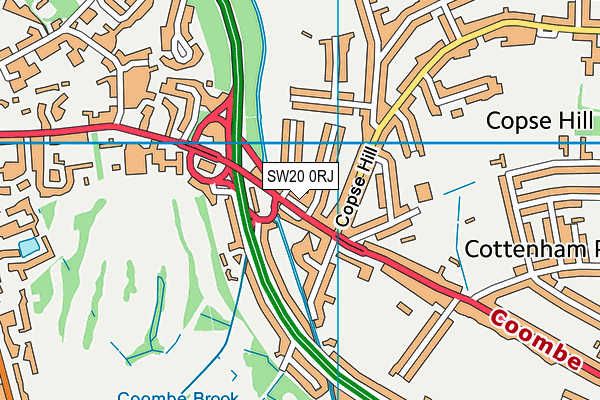 SW20 0RJ map - OS VectorMap District (Ordnance Survey)