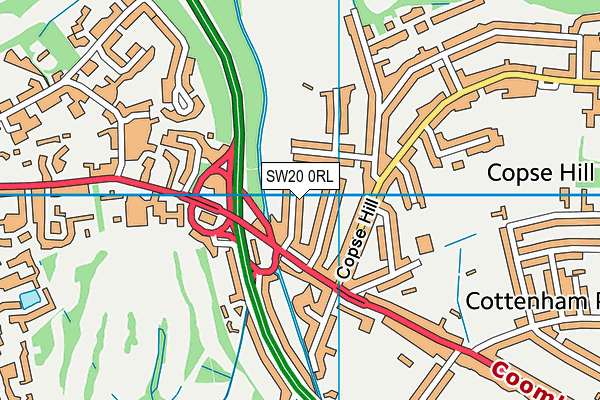 SW20 0RL map - OS VectorMap District (Ordnance Survey)