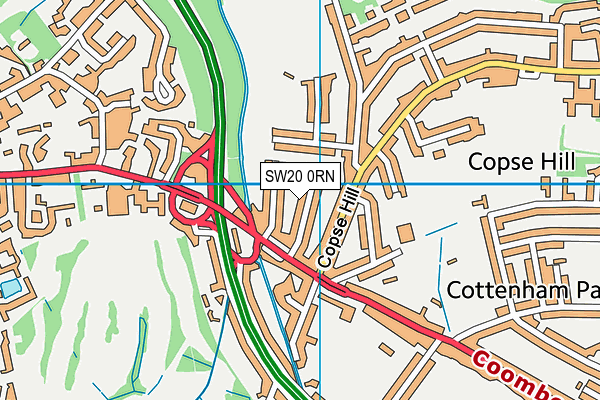 SW20 0RN map - OS VectorMap District (Ordnance Survey)