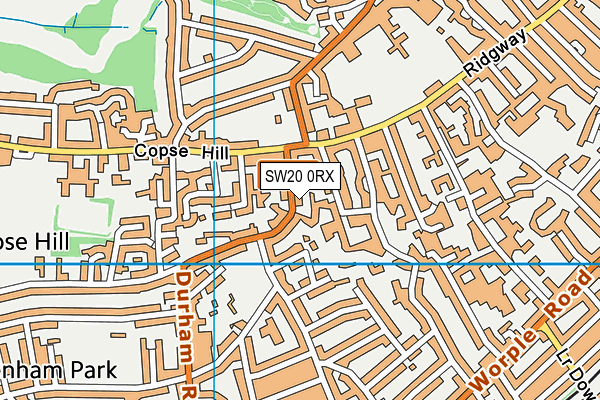 SW20 0RX map - OS VectorMap District (Ordnance Survey)