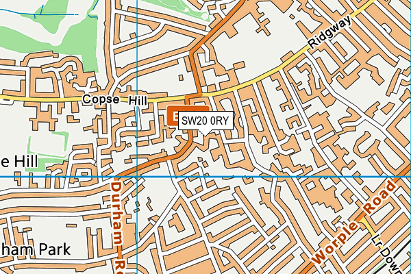 SW20 0RY map - OS VectorMap District (Ordnance Survey)