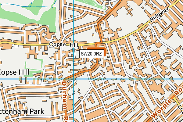 SW20 0RZ map - OS VectorMap District (Ordnance Survey)