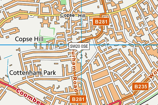 SW20 0SE map - OS VectorMap District (Ordnance Survey)