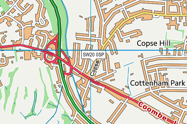 SW20 0SP map - OS VectorMap District (Ordnance Survey)