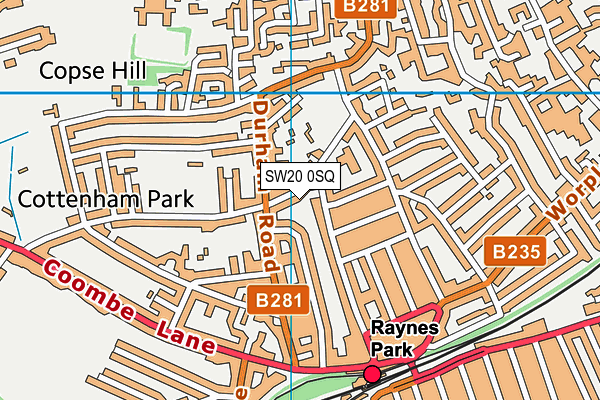 Hollymount Primary School map (SW20 0SQ) - OS VectorMap District (Ordnance Survey)