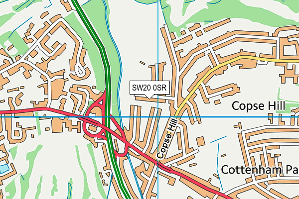 SW20 0SR map - OS VectorMap District (Ordnance Survey)