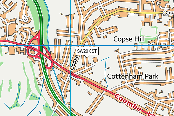 SW20 0ST map - OS VectorMap District (Ordnance Survey)