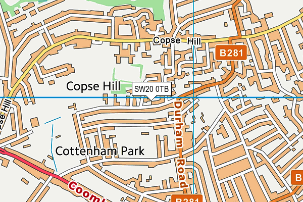 SW20 0TB map - OS VectorMap District (Ordnance Survey)