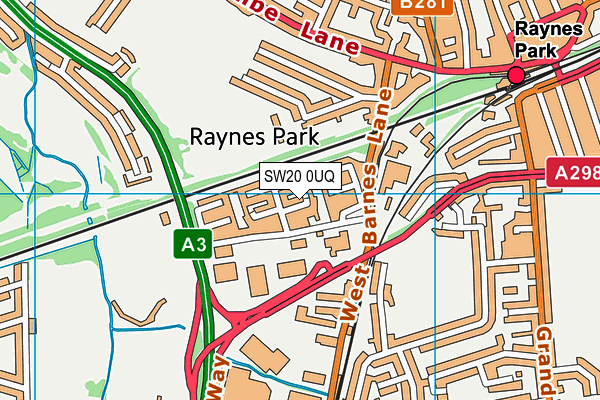 SW20 0UQ map - OS VectorMap District (Ordnance Survey)