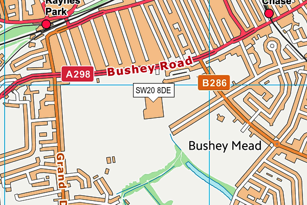 SW20 8DE map - OS VectorMap District (Ordnance Survey)