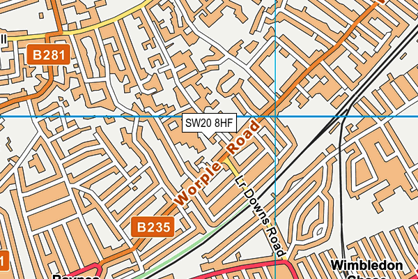 Hall School Wimbledon (Senior) map (SW20 8HF) - OS VectorMap District (Ordnance Survey)