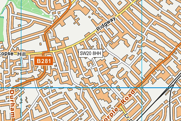 SW20 8HH map - OS VectorMap District (Ordnance Survey)