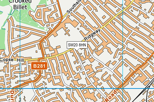 SW20 8HN map - OS VectorMap District (Ordnance Survey)