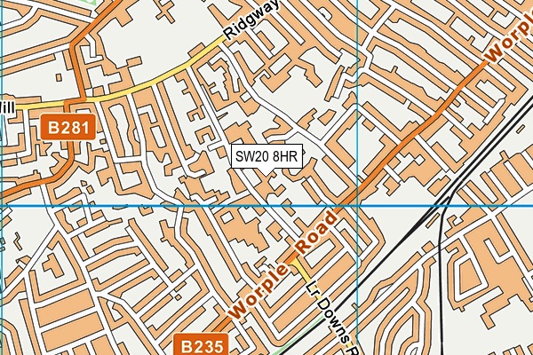 SW20 8HR map - OS VectorMap District (Ordnance Survey)