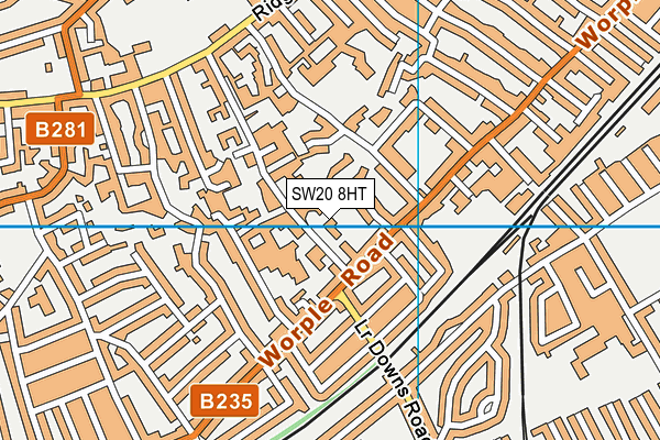 SW20 8HT map - OS VectorMap District (Ordnance Survey)