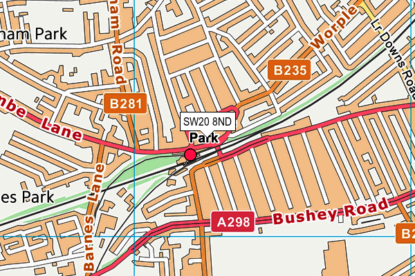 Anytime Fitness (Wimbledon Raynes Park) map (SW20 8ND) - OS VectorMap District (Ordnance Survey)