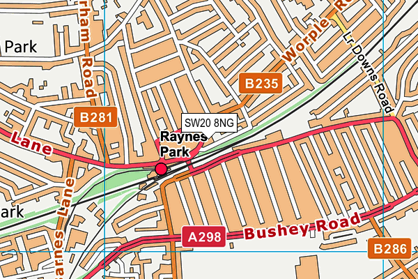 SW20 8NG map - OS VectorMap District (Ordnance Survey)