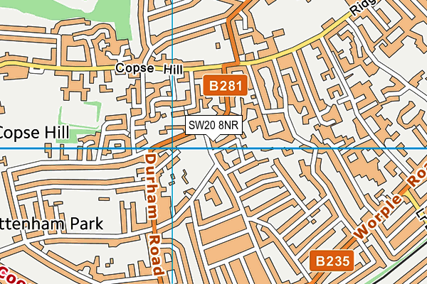 SW20 8NR map - OS VectorMap District (Ordnance Survey)