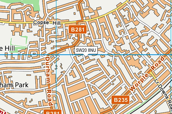 SW20 8NU map - OS VectorMap District (Ordnance Survey)