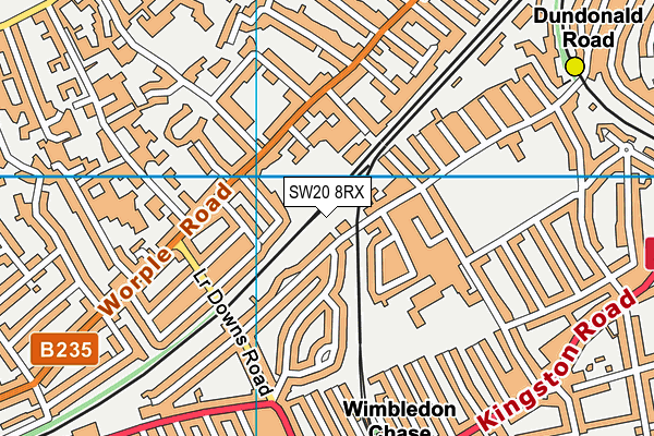 SW20 8RX map - OS VectorMap District (Ordnance Survey)
