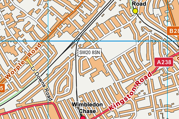 SW20 8SN map - OS VectorMap District (Ordnance Survey)