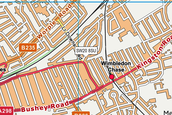SW20 8SU map - OS VectorMap District (Ordnance Survey)