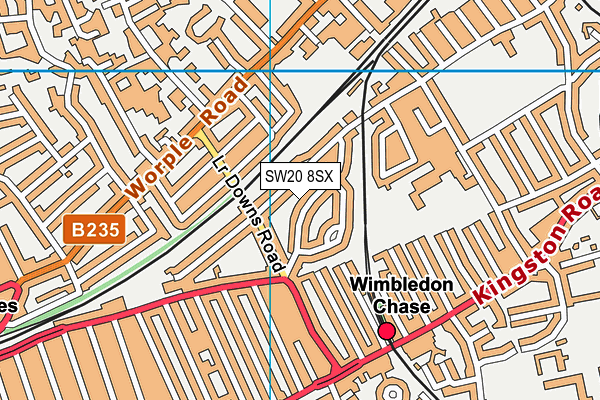 SW20 8SX map - OS VectorMap District (Ordnance Survey)