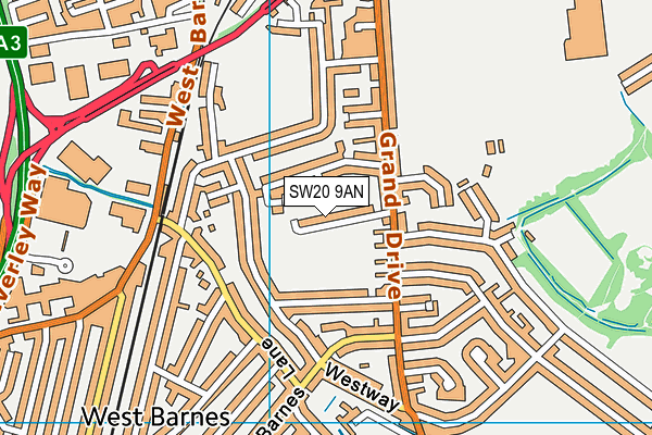 Lessa Sports Ground map (SW20 9AN) - OS VectorMap District (Ordnance Survey)