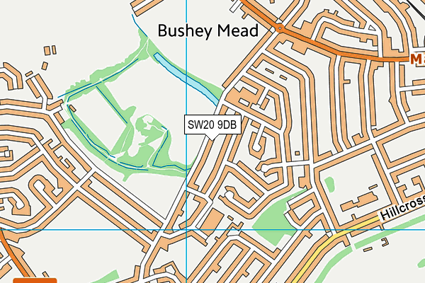 SW20 9DB map - OS VectorMap District (Ordnance Survey)