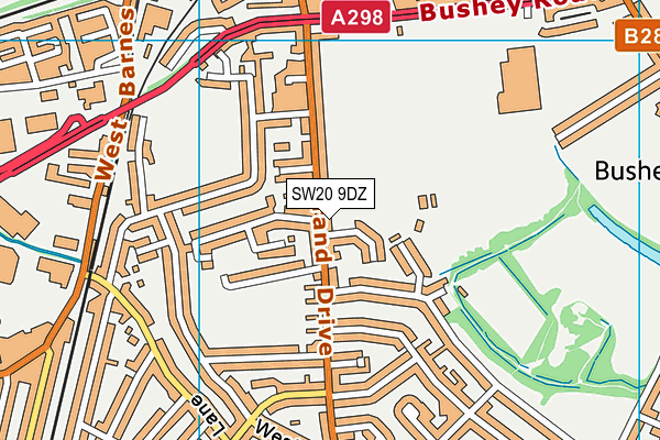 Raynes Park Vale Fc map (SW20 9DZ) - OS VectorMap District (Ordnance Survey)
