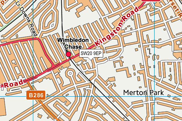 SW20 9EP map - OS VectorMap District (Ordnance Survey)