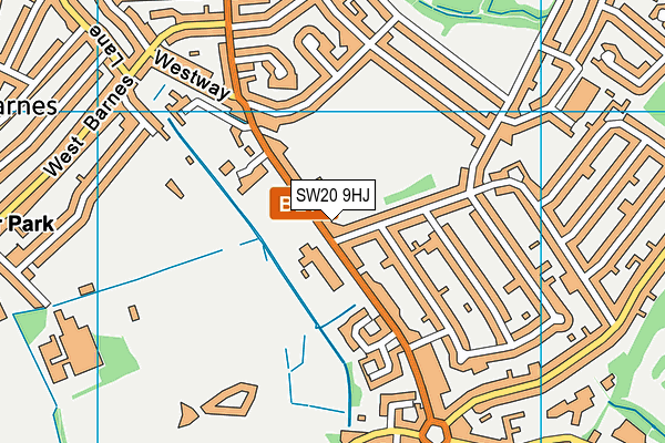 SW20 9HJ map - OS VectorMap District (Ordnance Survey)