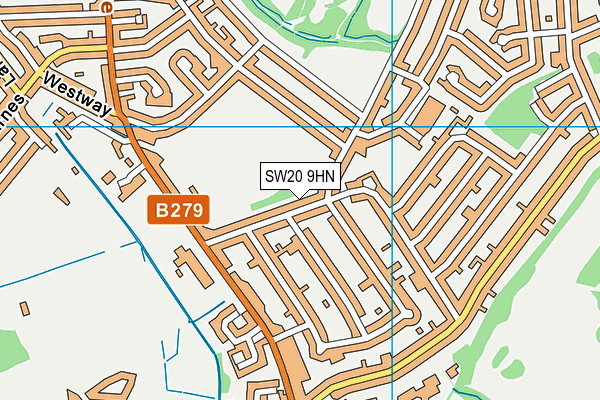 SW20 9HN map - OS VectorMap District (Ordnance Survey)