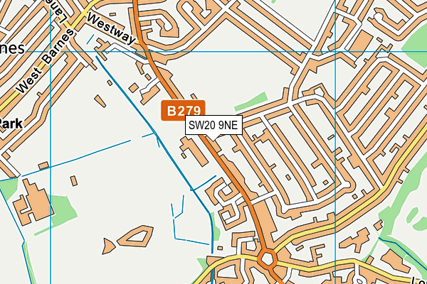 SW20 9NE map - OS VectorMap District (Ordnance Survey)