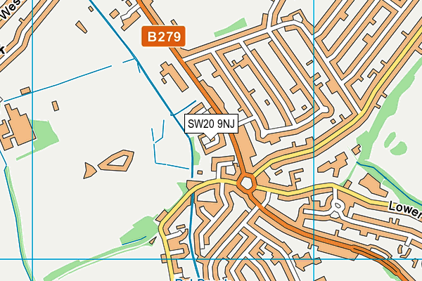SW20 9NJ map - OS VectorMap District (Ordnance Survey)