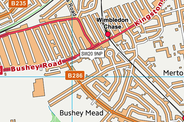 SW20 9NP map - OS VectorMap District (Ordnance Survey)