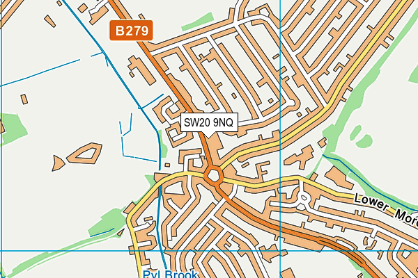 SW20 9NQ map - OS VectorMap District (Ordnance Survey)