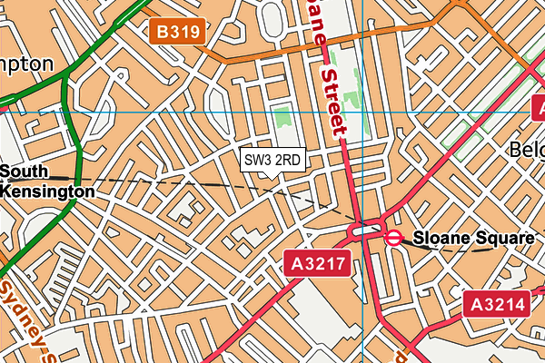 SW3 2RD map - OS VectorMap District (Ordnance Survey)