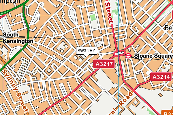 SW3 2RZ map - OS VectorMap District (Ordnance Survey)