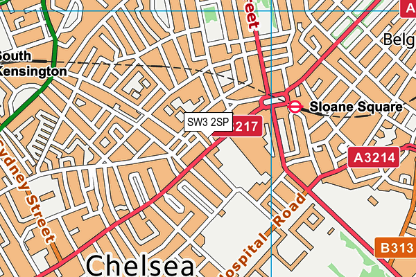 SW3 2SP map - OS VectorMap District (Ordnance Survey)