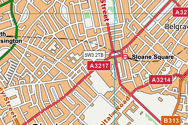 SW3 2TB map - OS VectorMap District (Ordnance Survey)