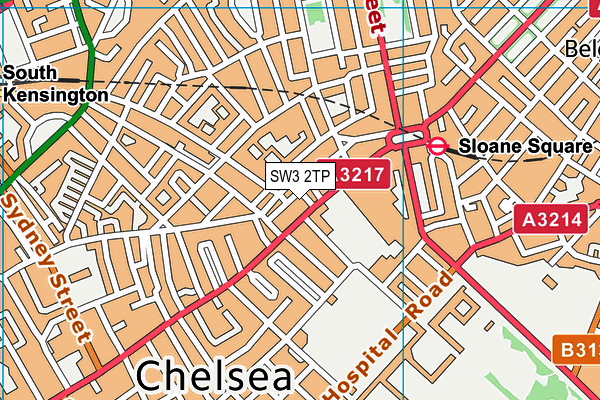SW3 2TP map - OS VectorMap District (Ordnance Survey)