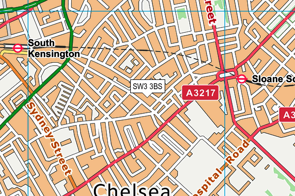 SW3 3BS map - OS VectorMap District (Ordnance Survey)