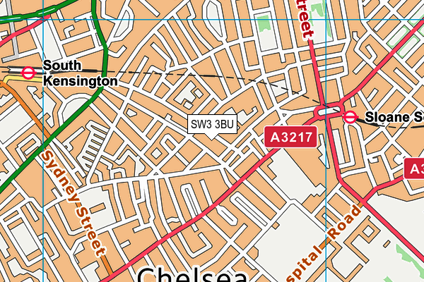 SW3 3BU map - OS VectorMap District (Ordnance Survey)