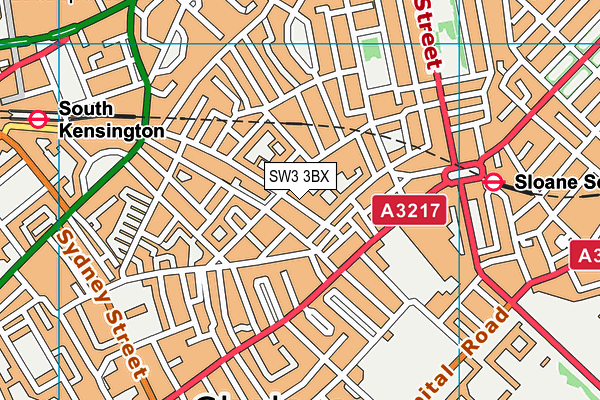 SW3 3BX map - OS VectorMap District (Ordnance Survey)