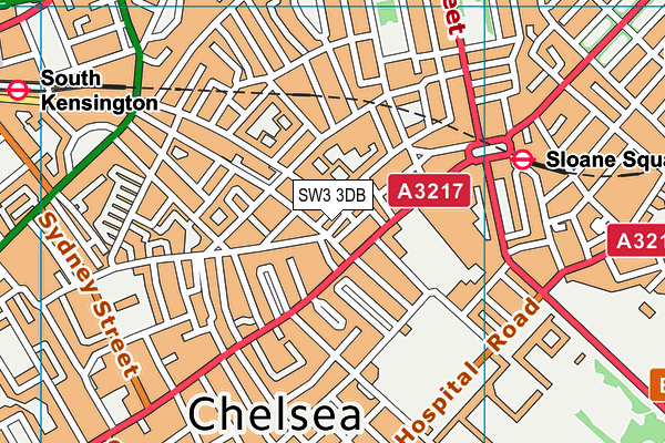 SW3 3DB map - OS VectorMap District (Ordnance Survey)