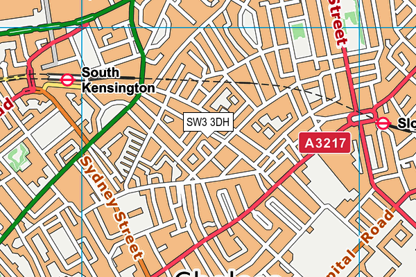 SW3 3DH map - OS VectorMap District (Ordnance Survey)